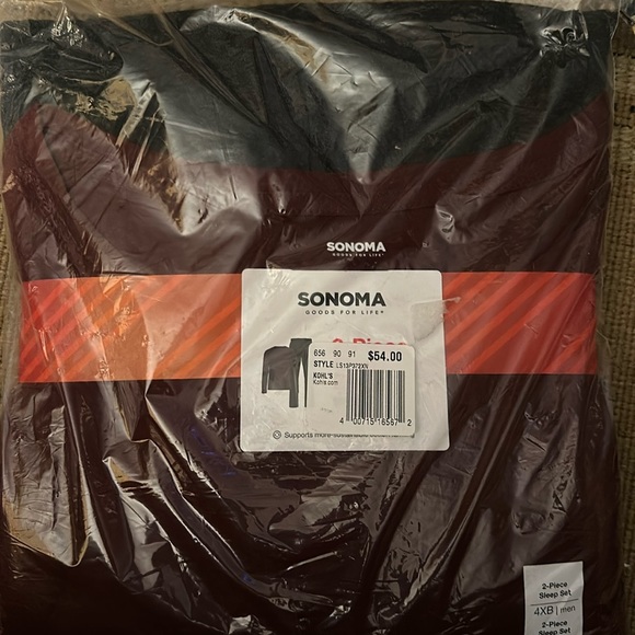 NWT SONOMA 60% COTTON 40% RAYON PJ PANTS AND SHIRT - Picture 2 of 2